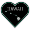 Hawaii State Heart Shaped Sticker – vinyl decal printed in the USA