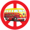 Hippie Bus Peace Sign Sticker – vinyl decal printed in the USA