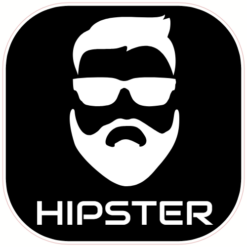 Hipster Beard Rounded Square Sticker – vinyl decal printed in the USA