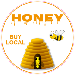 Honey Buy Local Circle Sticker – vinyl decal printed in the USA