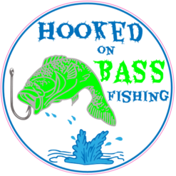 Hooked On Bass Fishing Circle Sticker – vinyl decal printed in the USA