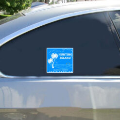 Hunting Island Beaufort County Car Sticker shown on a vehicle rear window