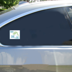 I Am All About Bass Fishing Car Sticker shown on a vehicle rear window