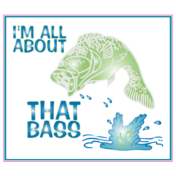 I Am All About Bass Fishing Sticker – vinyl decal printed in the USA