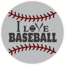 I Love Baseball Sticker – vinyl decal printed in the USA