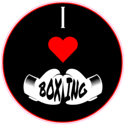 I Love Boxing Sticker – vinyl decal printed in the USA