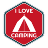I Love Camping Sticker – vinyl decal printed in the USA