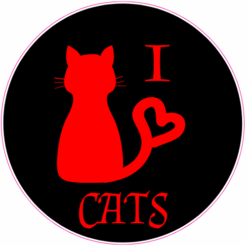 I Love Cats Sticker – vinyl decal printed in the USA