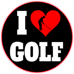 I Love Golf Sticker – vinyl decal printed in the USA
