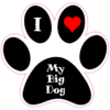 I Love My Big Dog Paw Sticker – vinyl decal printed in the USA