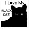 I Love My Black Cat Square Decal – vinyl decal printed in the USA