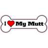 I Love My Mutt Bone Sticker – vinyl decal printed in the USA