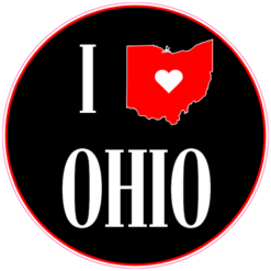 I Love Ohio State Sticker – vinyl decal printed in the USA