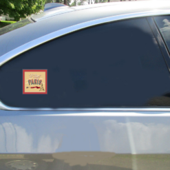 I Love Paris Car Sticker shown on a vehicle rear window