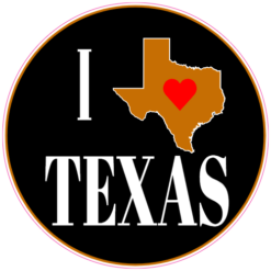 I Love Texas State Sticker – vinyl decal printed in the USA