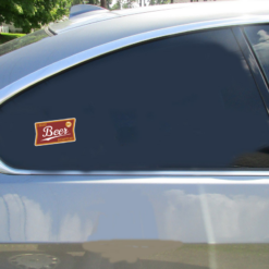I Make Beer Disappear Funny Car Sticker shown on a vehicle rear window