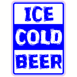 Ice Cold Beer Sign Sticker – vinyl decal printed in the USA