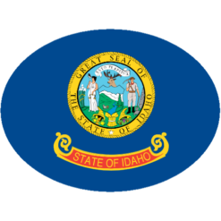 Idaho State Flag Oval Sticker – vinyl decal printed in the USA