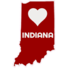 Indiana Heart State Shaped Sticker – vinyl decal printed in the USA