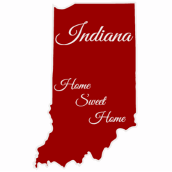 Indiana Home Sweet Home State Sticker – vinyl decal printed in the USA