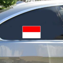 Indonesia Flag Car Sticker shown on a vehicle rear window