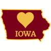Iowa Heart State Shaped Sticker – vinyl decal printed in the USA