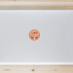 Jackson Hole Valley Wyoming Distressed Laptop Sticker shown on a laptop lid