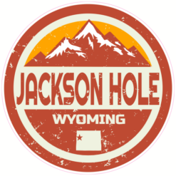 Jackson Hole Valley Wyoming Distressed Sticker – vinyl decal printed in the USA