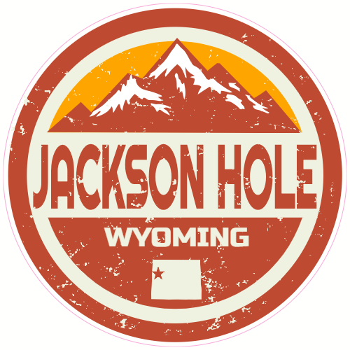 Jackson Hole Valley Wyoming Distressed Sticker – vinyl decal printed in the USA