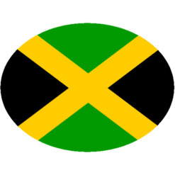 Jamaica Flag Oval Sticker – vinyl decal printed in the USA