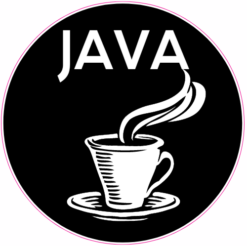Java Coffee Black Circle Sticker – vinyl decal printed in the USA