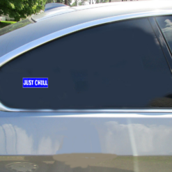 Just Chill Distressed Car Sticker shown on a vehicle rear window