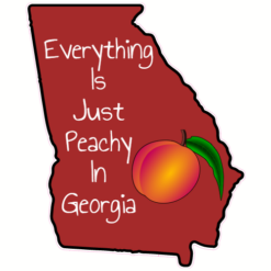 Just Peachy In Georgia Sticker – vinyl decal printed in the USA