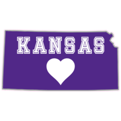 Kansas State Purple State Shaped Sticker – vinyl decal printed in the USA