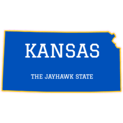 Kansas The Jayhawk State Sticker – vinyl decal printed in the USA