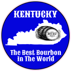 Kentucky Best Bourbon Blue Circle Sticker – vinyl decal printed in the USA