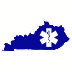 Kentucky EMS State Shaped Sticker – vinyl decal printed in the USA