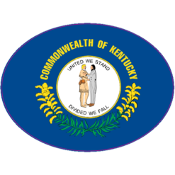 Kentucky Flag Oval Sticker – vinyl decal printed in the USA