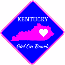 Kentucky Girl On Board Caution Sticker – vinyl decal printed in the USA