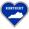 Kentucky State Heart Shaped Sticker – vinyl decal printed in the USA