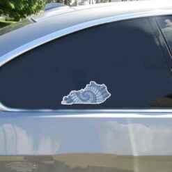 Kentucky Tie Dye State Car Sticker shown on a vehicle rear window