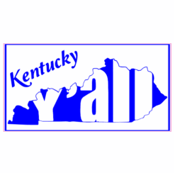 Kentucky Yall Blue Sticker – vinyl decal printed in the USA