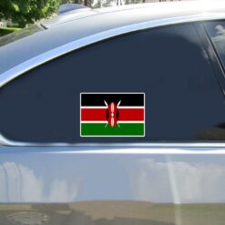 Kenya Flag Car Sticker shown on a vehicle rear window