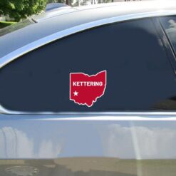 Kettering Ohio Car Sticker shown on a vehicle rear window