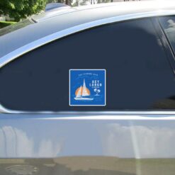 Key Largo Florida Sailing Car Sticker shown on a vehicle rear window