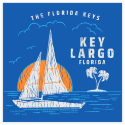 Key Largo Florida Sailing Sticker – vinyl decal printed in the USA