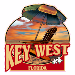 Key West Florida Beach Sticker – vinyl decal printed in the USA