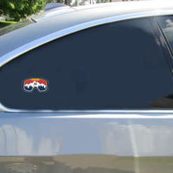Keystone Colorado Ski Goggles Car Sticker shown on a vehicle rear window