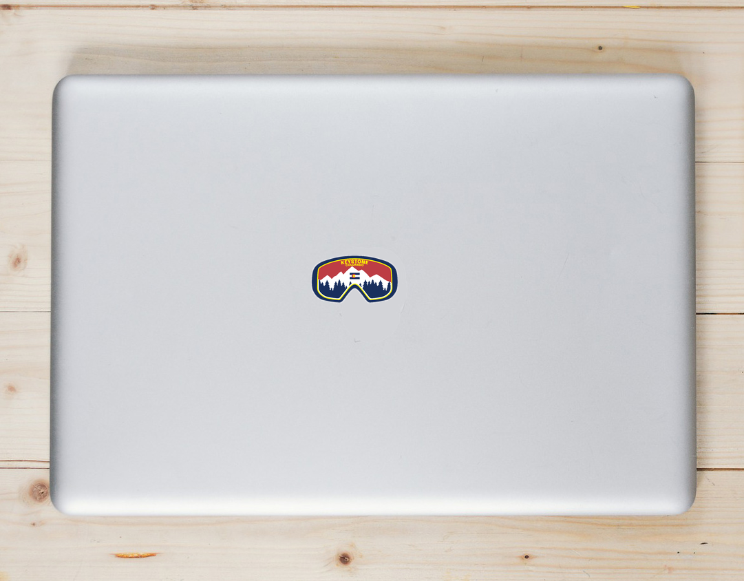 Keystone Colorado Ski Goggles Laptop Sticker shown on a laptop lid