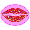 Kiss Me Lips Oval Sticker – vinyl decal printed in the USA